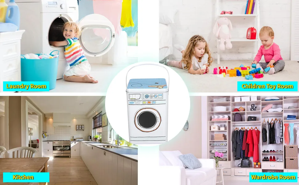 Asixxsix Laundry Detergent Container Large Capacity Metal Laundry Detergent Powder Storage Box with Lid Handle Laundry Detergent Storage Container for Farmhouse Laundry Room Decor Space Saving - product information 14