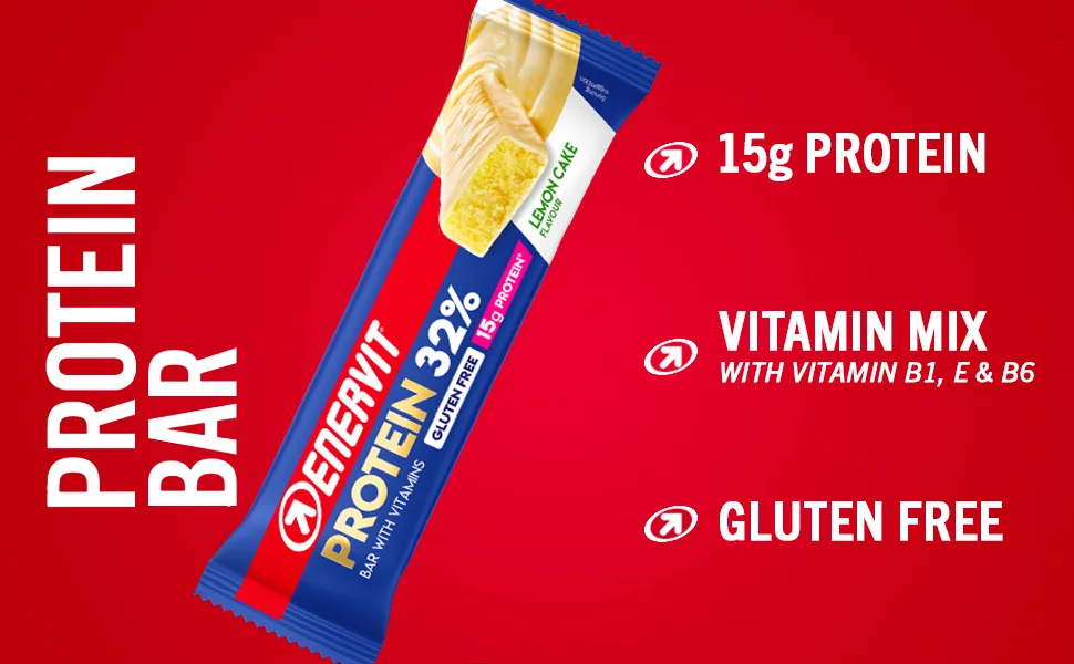 Enervit Protein Bar 32% Lemon Cake (48g x 12 Bars) Lemon Cake 48g x 12 Bars - Lemon Cake
