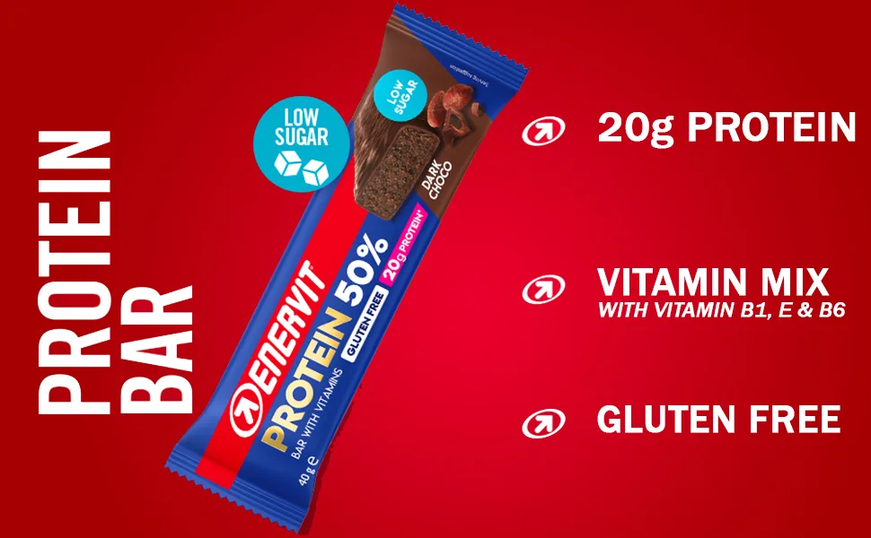 Enervit High Protein Bar 50% Dark Choco (Box of 12 Bars) Dark Choco Box of 12 Bars - product information 31