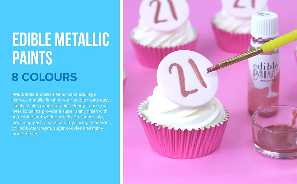 PME Metallic Edible Paint Blue 20g - metallic paints