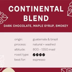 Coffee World | Continental Blend UK Roasted Whole Coffee Beans - Perfect Brewing for Home Users or Small Caf - 250g Resealable Bag/Pouch - Continental Blend Coffee Beans
