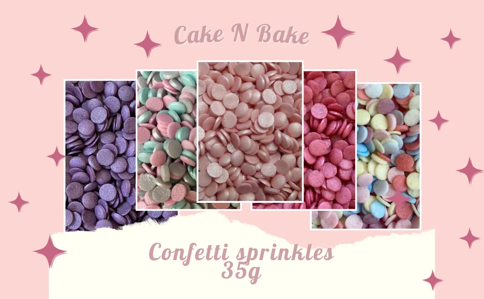 Pearlised Confetti Edible Cupcake Cake Topper Sprinkles (Rainbow) - image of sprinkles