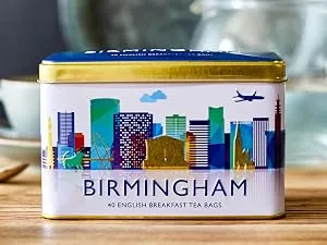 New English Teas Edinburgh Castle Tea Caddy with 40 English Breakfast Teabags - birmingham tea caddy