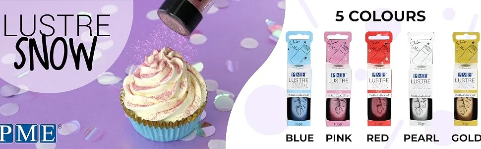 PME Edible Lustre Snow Pink 10g Dust - product information 7