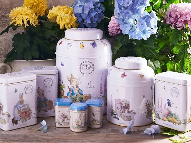 New English Teas Peter Rabbit Gift Tea Caddy with 100 English Tea Bag Selection - Beatrix Potter - beatrix potter tea collection
