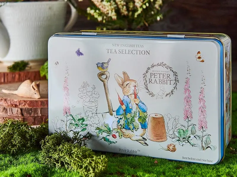 New English Teas Peter Rabbit Gift Tea Caddy with 100 English Tea Bag Selection - Beatrix Potter - peter rabbit
