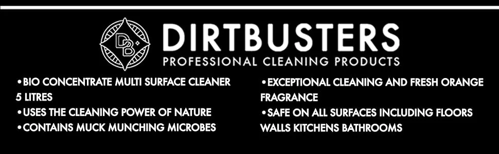 Dirtbusters Bio Multi Surface Cleaner Eco Friendly Highly Concentrated All Purpose Cleaner To Clean Surfaces Floors Walls Kitchen & Bathroom Orange (5L) - product information 30