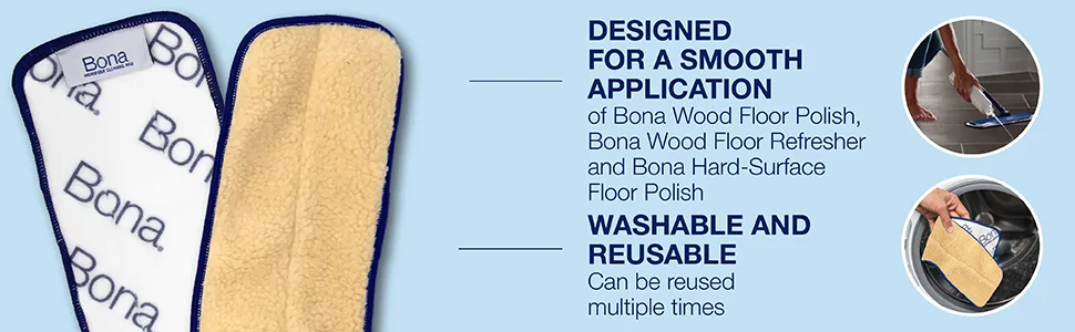 Bona Microfiber Applicator Pad Beige - bona, applicator pad, microfibre, microfiber, polish, floor polish, bona mop, pad