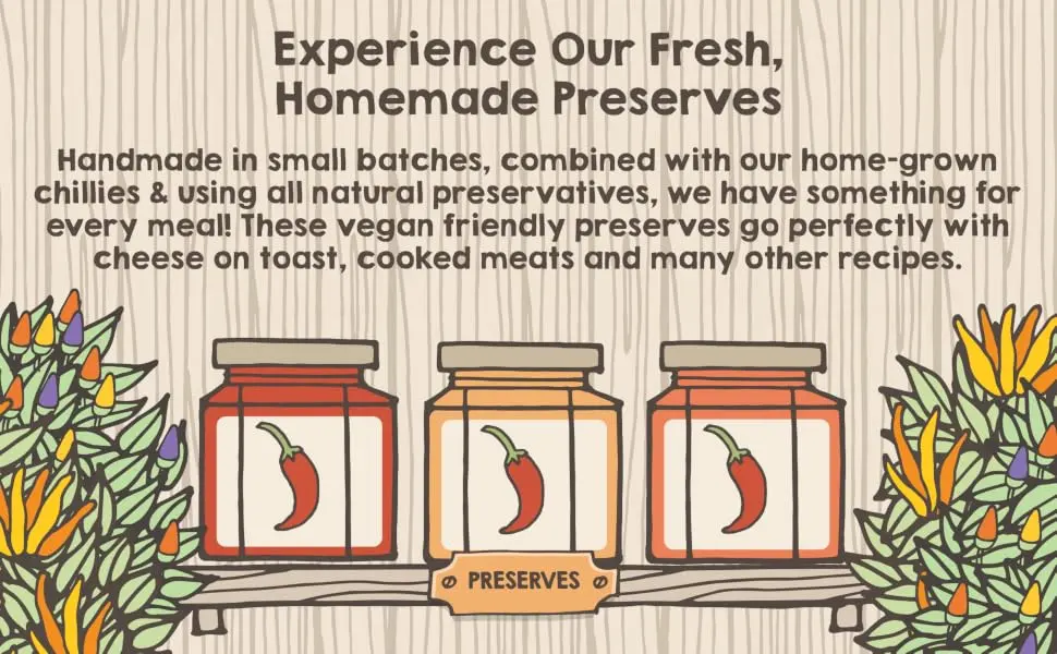 South Devon Chilli Farm | Fresh Chilli Jam Ideal Condiment for Cheese Meats Eggs & Seafood Gluten Free Vegan Friendly (Single) - set carolina reaper snacks california chutney selection scotch bonnet