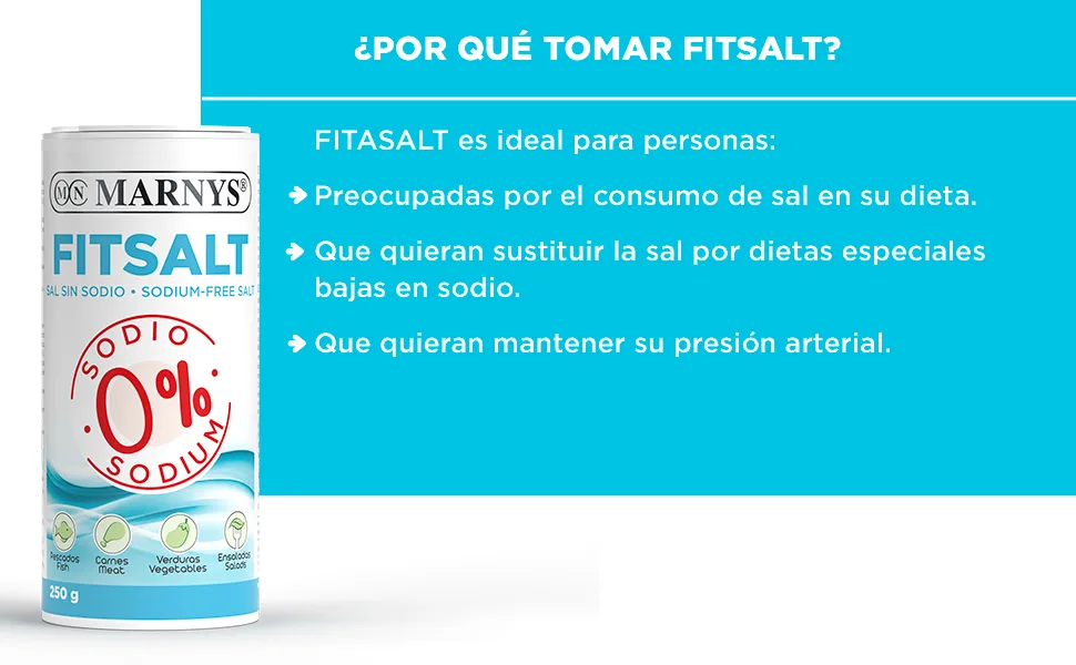 Sodium Free Salt - Fitsalt - 0% Sodium Salt Ideal for Low Sodium Diets Helps Your Heart - 250 g Bottle - fitsalt