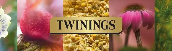 Twinings Superblends Sleep Tea Valerian & Orange Blossom with Passionflowers 20 Tea Bags - Twinings branded header with ingredient pictures