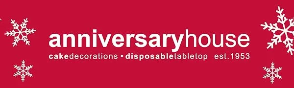 Nostalgic Script Motto Cake Topper Red - Anniversary House Christmas Cake Decorations Logo