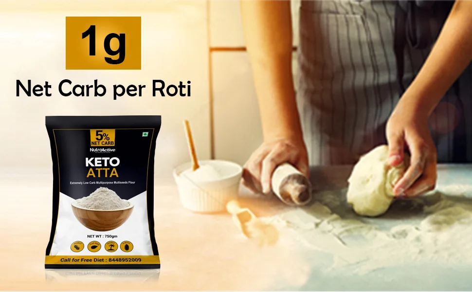NutroActive Keto Atta (Net Carb 5%) Extremely Low Carb Flour - 750gm - product information 3