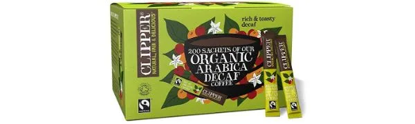 Clipper Organic Medium Roast Decaf Arabica Coffee | 200 Sachets | Individually Wrapped Decaffeinated Instant Coffee | Gourmet Coffee | Sustainable Fairtrade Coffee by Clipper Teas | Ethically Sourced Single - product information 1