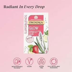 Twinings Superblends Glow 20 Single Tea Bags 40g - Glow bullet list