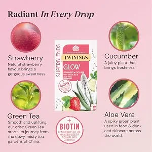 Twinings Superblends Glow 20 Single Tea Bags 40g - Glow ingredient image