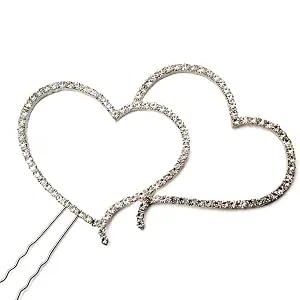 AKORD Wedding Birthday Cake Topper Decoration Crystal Silver 6.4 x 5.5 x 4.5 cm - akord