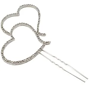 AKORD Wedding Birthday Cake Topper Decoration Crystal Silver 6.4 x 5.5 x 4.5 cm - akord