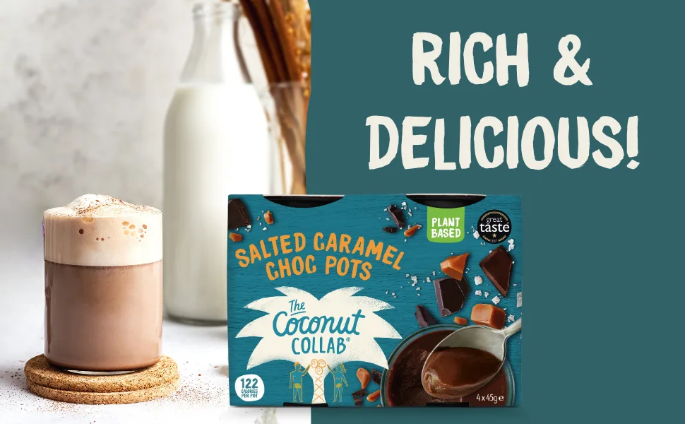 The Coconut Collab Salted Caramel Choc Pots Plant-Based Vegan & Dairy Free Dessert Alternative 4 x 45g - product information 2