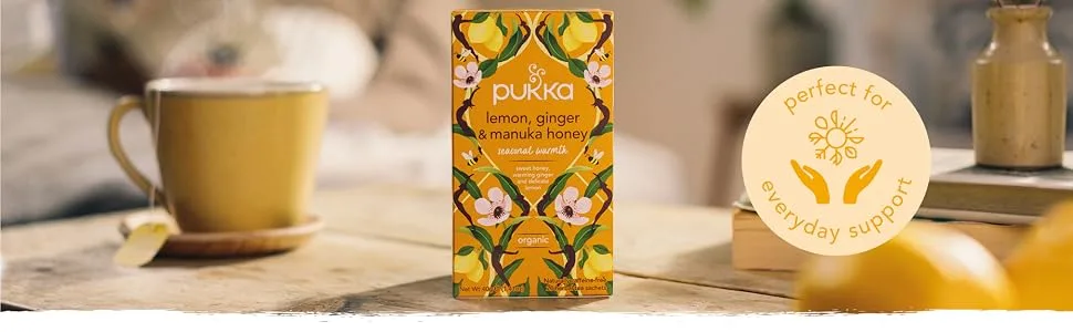Pukka Lemon Ginger & Manuka Honey Herbal Tea 20 sachets - lemon tea