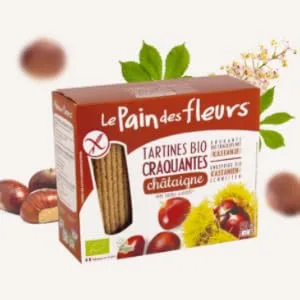 Le Pain Des Fleurs Organic Chestnut Flour Gluten Free Crispbread 150 g - package