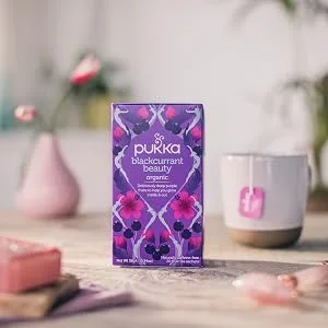 Pukka Blackcurrant Beauty Fruit Tea 20 Sachets - pukka herbal tea supplements organic fair sustainable fruit tea blackcurrant beauty skincare