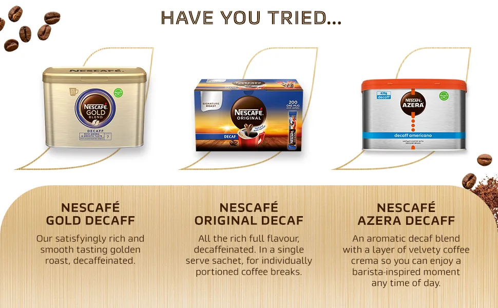 NESCAF Gold Blend Decaf Instant Coffee Sachets - 200 x 1.8 g Sticks - nescafe azera decaff