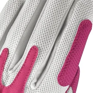 Zero Friction Ladies Compression-Fit Synthetic Golf Glove 2 Pack, Includes free tee pack - White - lycra stretch