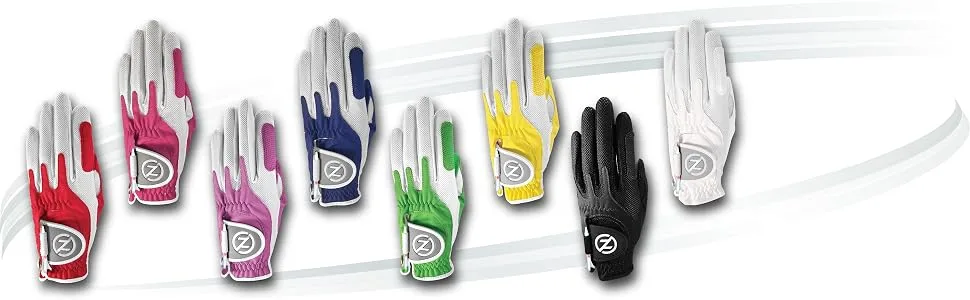 Zero Friction Ladies Compression-Fit Synthetic Golf Glove 2 Pack, Includes free tee pack - White - Wsynthetic