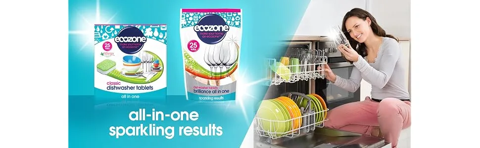 Ecozone All in One Dishwasher Tablets x 25 400g - product information 1