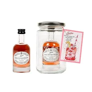 Wilkin & Sons Tiptree Retro Canister with Strawberry Jam - Jar with Raspberry Gin Liqueur, 5 cl