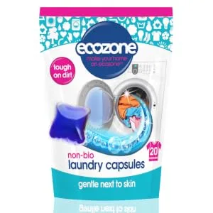 Ecozone Pure Oxygen Stain Removal and Brightener for Colours Chlorine Free 12 Tablets - Non-Bio Laundry Capsules