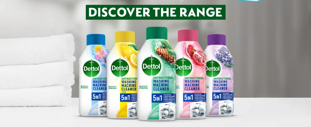Dettol Antibacterial Washing Machine Cleaner Removes Limescale Dirt & Bad Odours Lavender 250ml - Discover the range
