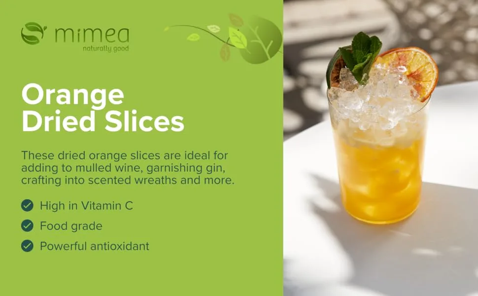 Mimea Orange Slices Whole | 1kg | Quality Ingredients | Dried Fruit | Cocktail Decoration | Garnishes | Baking | Food Grade - product information 1