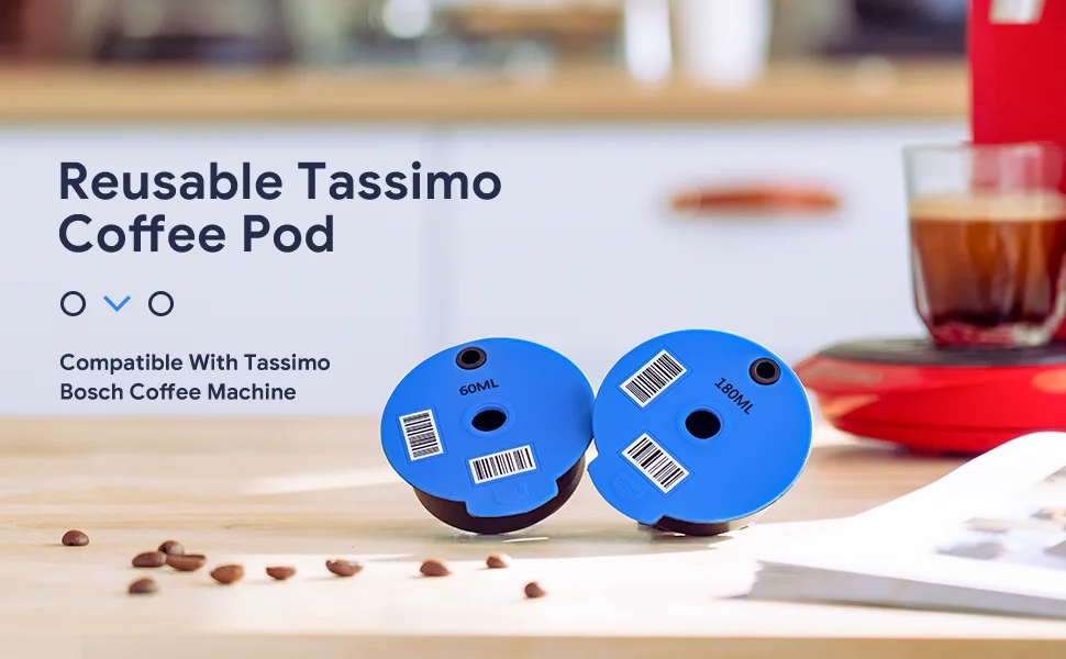 Refillable Coffee Capsules Stainless Steel Coffee Pods Compatible with Tassimo Machines (180ML-Big) - product information 1