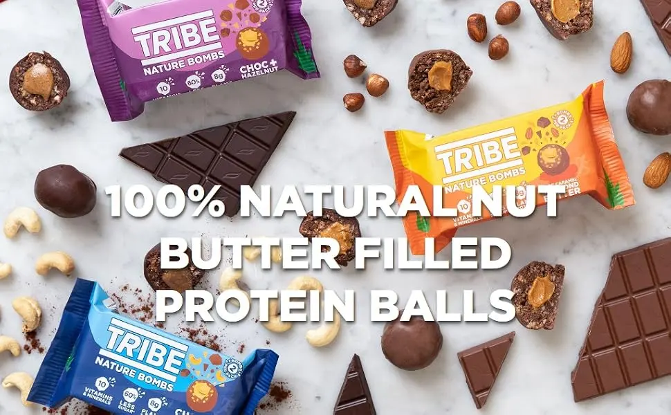 Tribe Nature Bombs - Mixed Bundle - Vegan Gluten & Dairy Free Energy Balls 520 g - nature bombs