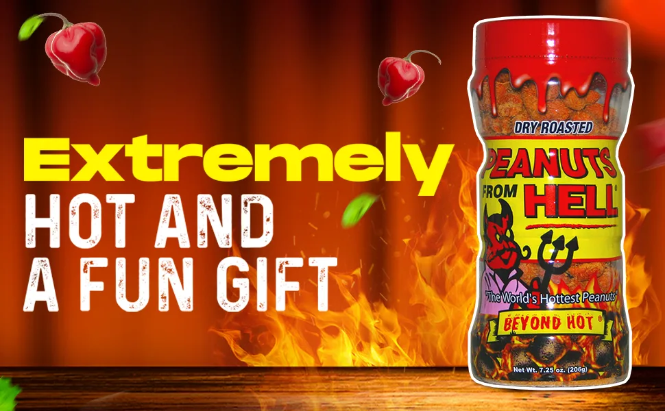 Peanuts from Hell - Ultimate Spicy Gourmet Gift Peanuts - Try if you dare! (Habanero from HELL) - Peanuts