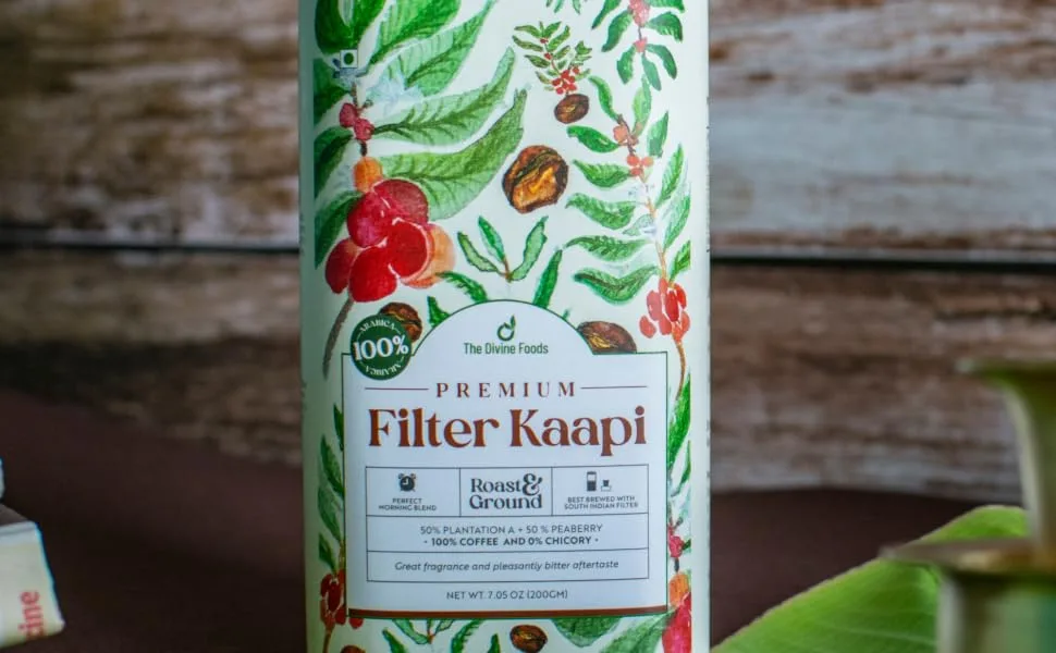 The Divine Foods Premium Filter Kaapi -Roasted & Grounded South Indian Filter Coffee - 100% Peaberry Coffee beans - filter coffee