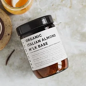 100% Organic Almond Milk Base 200g - Cold-pressed from Small-batch Fresh Almonds - Straight from Farm in Italy - Non-GMO - Recyclable Glass Bottle - Almond Milk Base