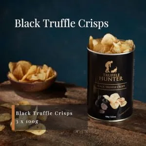 TruffleHunter - Black Truffle Crisps - Gourmet Snack - 100g X3 - Black Truffle Crisps