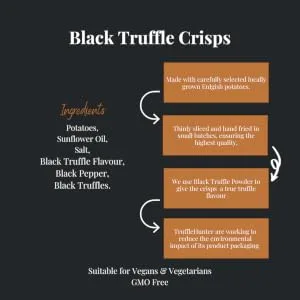TruffleHunter - Black Truffle Crisps - Gourmet Snack - 100g X3 - Black Truffle Crisps