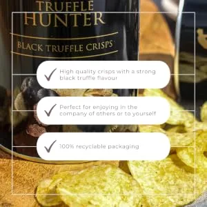 TruffleHunter - Black Truffle Crisps - Gourmet Snack - 100g X3 - Black Truffle Crisps