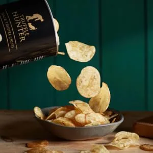 TruffleHunter - Black Truffle Crisps - Gourmet Snack - 100g X3 - Black Truffle Crisps