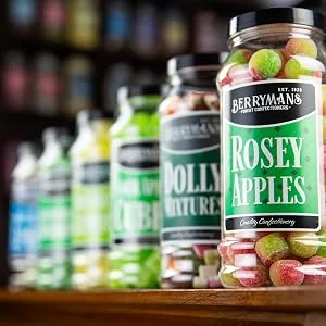 Original Gobstoppers Retro Sweets Gift Jar by Berrymans Sweet Shop - Classic Sweets Traditional Taste. - Berrymans Mixed Sweets