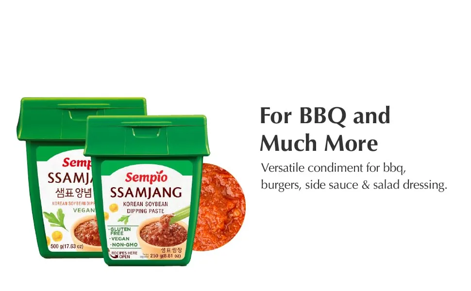 Sempio Vegan Ssamjang (250g) - Korean Soybean Dipping Paste. Savoury Spicy Blend for Flavorful Dipping - 2 ssamjang