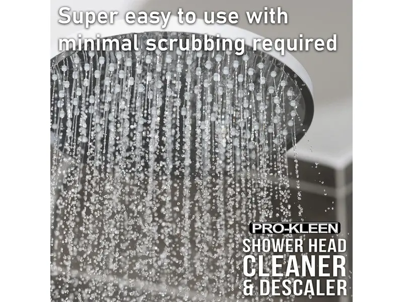 Pro-Kleen Shower Head Cleaner & Descaler - Deeply Cleans to Remove Dirt Bacteria Limescale Grime and Debris - Prevents Legionella Bacteria - Easy to Use Formula (1 Litre) - Pro-Kleen Shower Head Cleaner