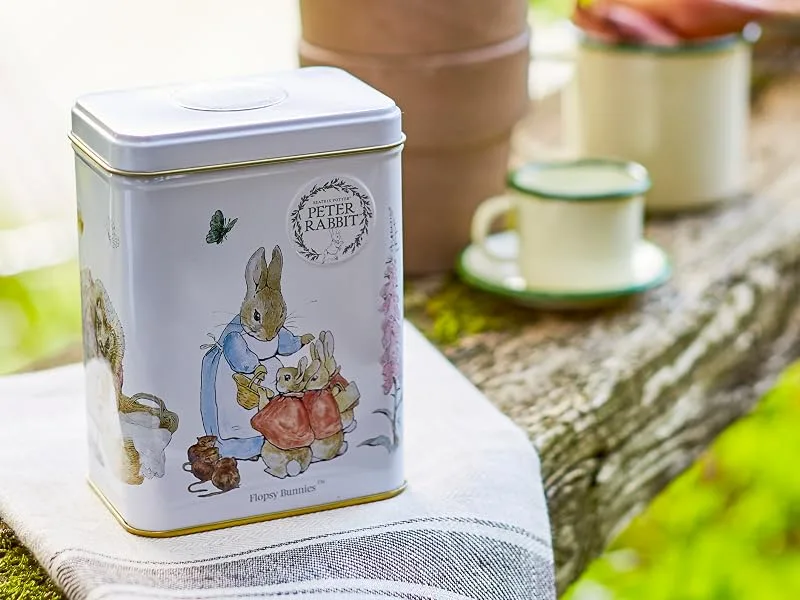 New English Teas Peter Rabbit Tea Caddy with 40 English Afternoon Teabags - Beatrix Potter - peter rabbit