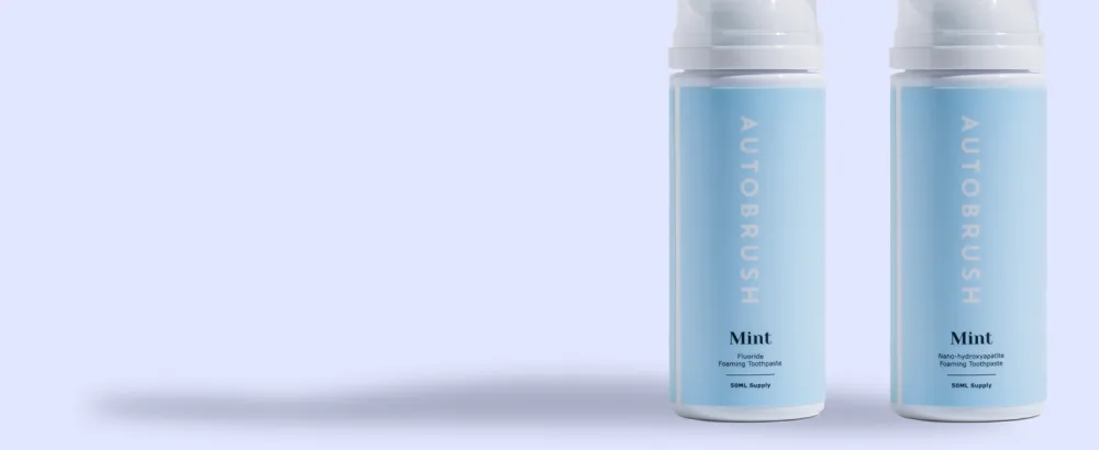 AutoBrush Free Foaming Toothpaste for Adults - Mint  - Pack of 2 - 50 ml - Fluoride Vs Fluoride free