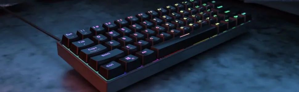 FANTECH MAXFIT61 RGB Wired Mechanical Keyboard - BlueSW(Clicky)-Black - RGB keyboards