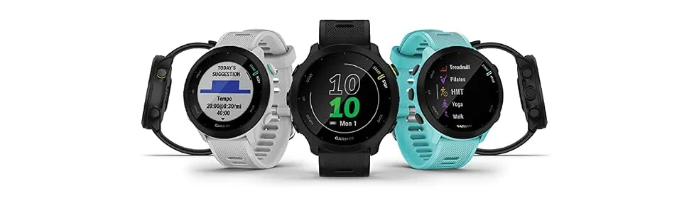 Wearable4U Garmin Forerunner 55 GPS Running 42 mm Watch with Daily Suggested Workouts Black Power Pack Bundle - product information 2